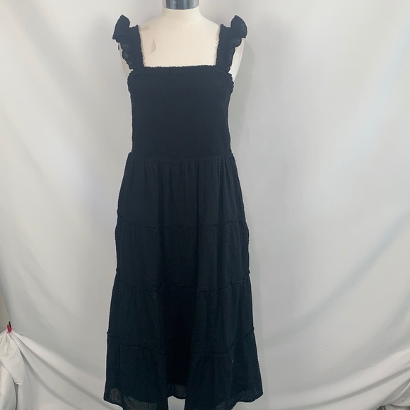 J Crew black dotted peasant dress - Picture 2 of 8